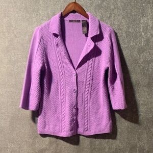 Vintage Lavender Button Down Sweater - size S
